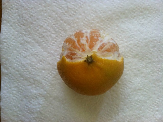Halfway peeled clementine :)