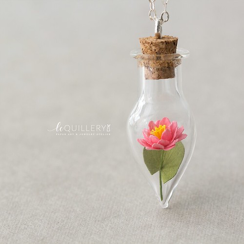 water lily paper flower pendant