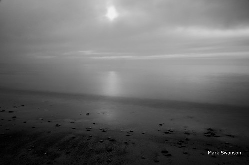 sunset bw sun white lake seascape black beach water clouds sand nikon long exposure waves michigan 106 d5100