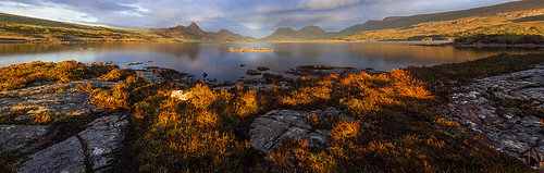 sunset red sky panorama reflection water reflections landscape eos scotland may scottish loch atmospheric lightroom stacpollaidh assynt eos7d cloudsstormssunsetssunrises lightroom4 andrewmcgavin