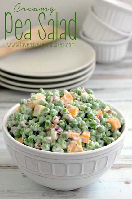 Creamy Pea Salad - This salad is a nice change from the typical potato or pasta salads. It requires very little cooking and a little bit of chopping - it could easily be a no cook recipe if you buy precooked bacon! It doesn't get much easier than that!