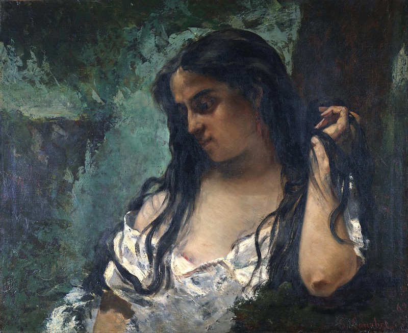 Gustave Courbet - Gypsy in Reflection (1869)