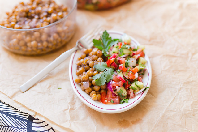 Spiced Chickpea and Fresh Vegetable Salad