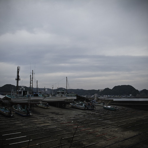 Boats Docks Sea Hills Sky, Okitsu Beach