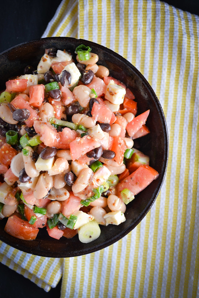 Black and White Bean Salad with Tomato and Fresh Mozzarella | Things I Made Today