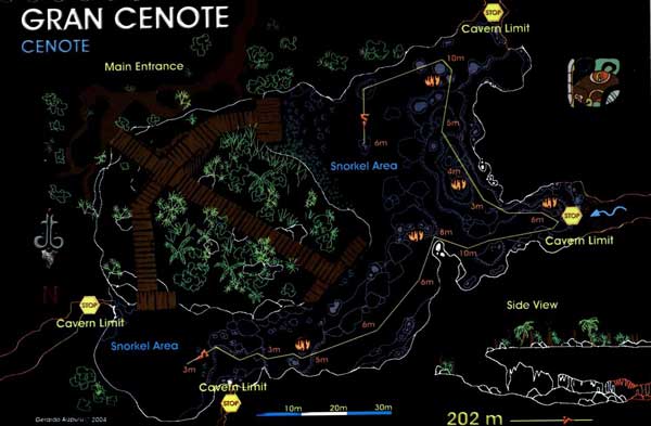 Gran Cenote mapa 1