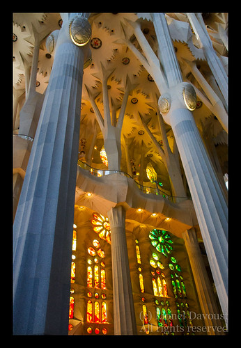 Sagrada Familia interior, yellow stained glass