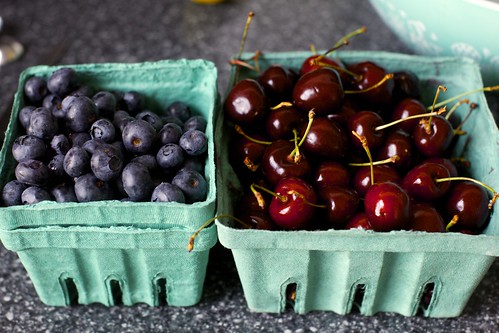 blueberries, cherries