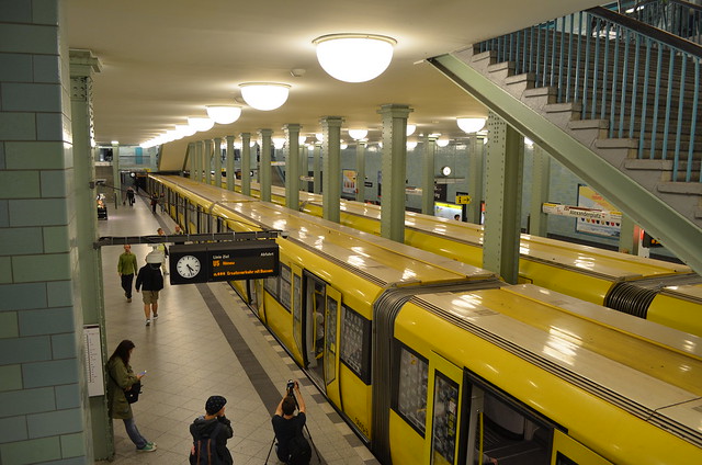 European Instagram meetup #EverchangingBerlin_Alexanderplatz station above trains waiting