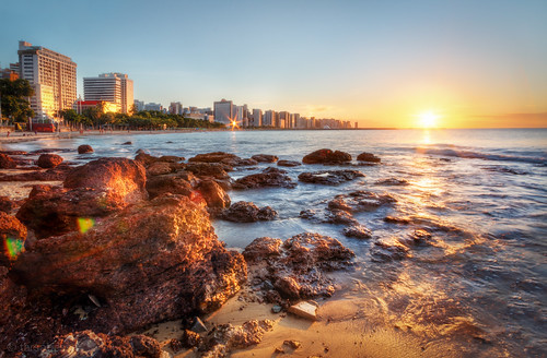 sunset pordosol sea brazil sun sol praia beach brasil canon mar fortaleza g2 ceara hdr pedras 70d acaradobrasil barracag2