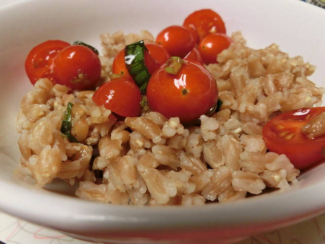 Farro with Tomatoes/Onion/Soy Sauce