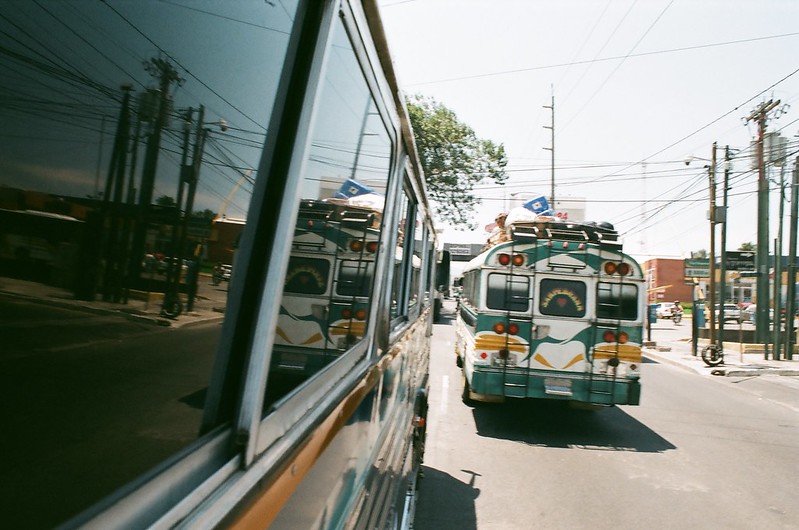 Bus ride to Quetzaltenango. Guatemala shot on 35mm film camera
