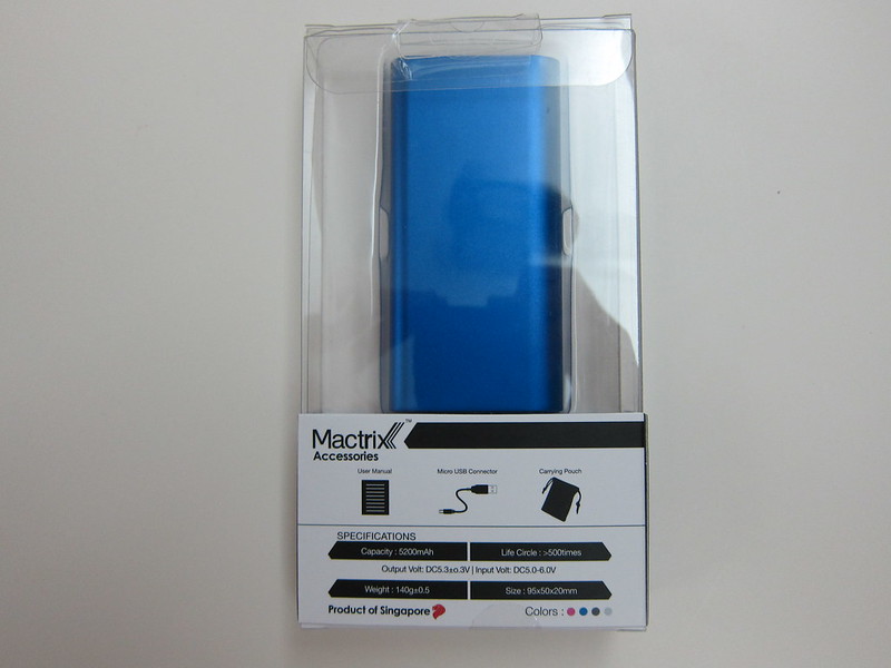 Mactrix Dual 5200 Portable Battery - Packaging Back