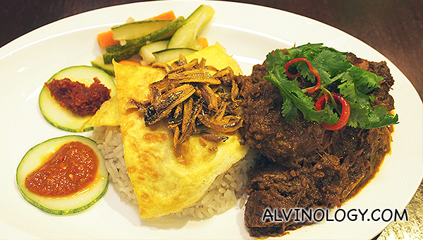 Nasi Lemak with Beef Rendang 