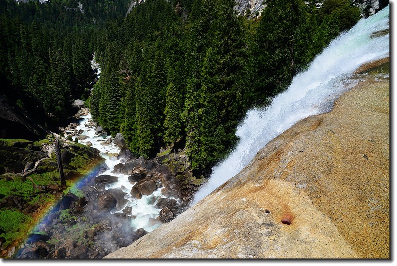 Merced River and Mist Trail from top of Vernal Fall