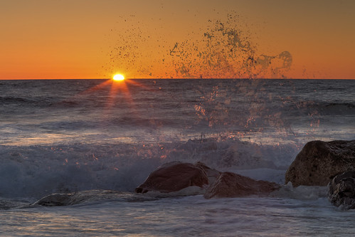 2017 spring sunrise atlantic ocean wave rock morning beach seabright nj og hdr