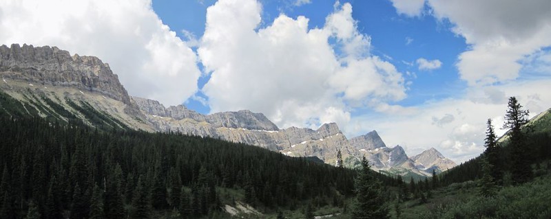 Panorama view north toward Pulsatilla Mountain on the Johnston Creek Trail