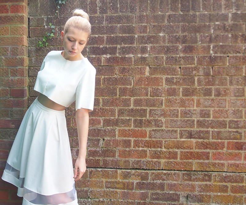 Matalan, Mesh, Organza, Panel, A-Line, Midi, Skirt, High-Waisted, SS14, White, Pink, Gingham, Nicole Scherzinger, Missguided, Nicole x Missguided, Faux Leather Crop Top, T-Shirt, Tee, Sam Muses, UK Fashion Blog, London Style Blogger, How to Wear, Outfit Ideas, Styling Ideas, Inspiration