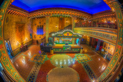 Tampa Theatre Lobby from Stairs 2 Fisheye Merge Glow