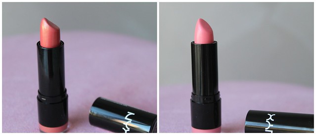 NYX creamy lipsticks indian pink strawberry milk coral lips stick australian beauty review blog blogger ausbeautyreview target pretty cosmetics makeup swatch black extra creamy round classic mineral color