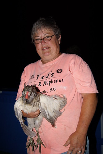woman chicken