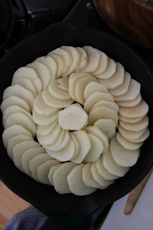 Pesto Baked Skillet Potatoes