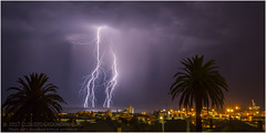 Lightning over Fremantle harbour