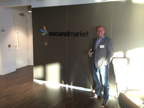 At a cocktail party at the SecondMarket office in New York City
