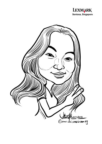digital caricature for Lexmark - Cara Yong