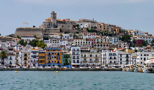 Ibiza - Ibiza Town from the harbour boat