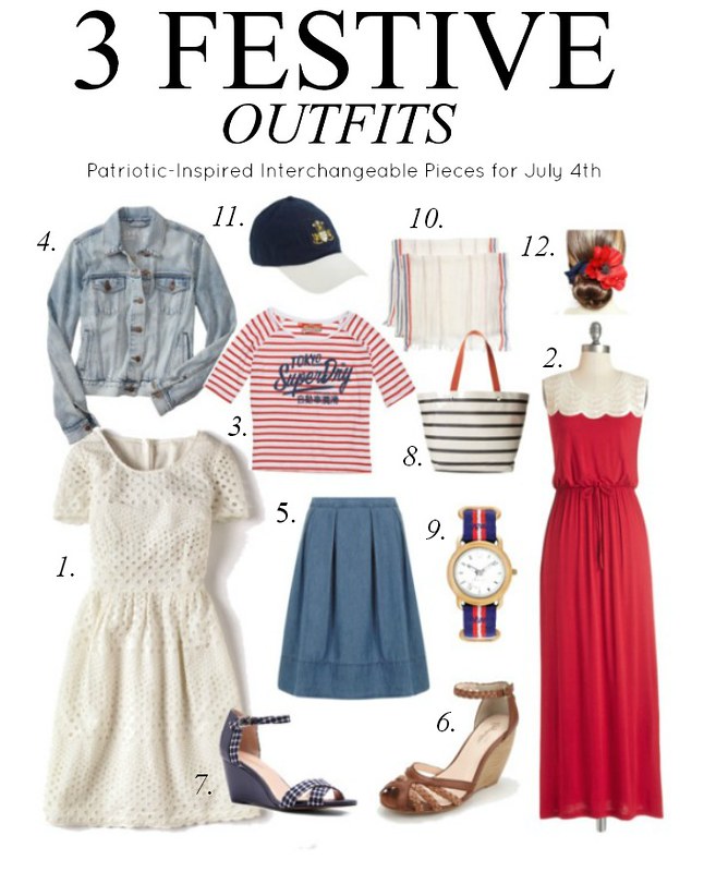festive outfits for July via Kristina j blog