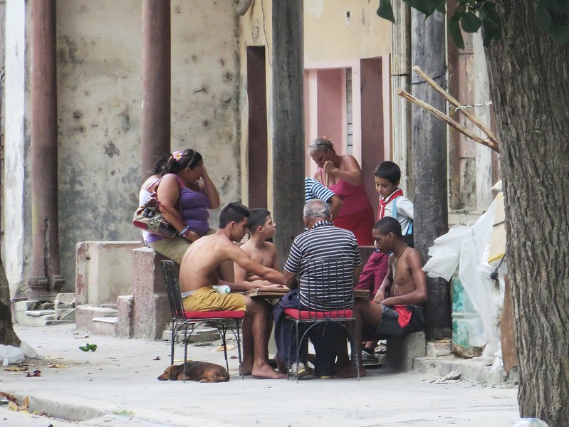 Men playing dominoes in Cienfuegos, Cuba