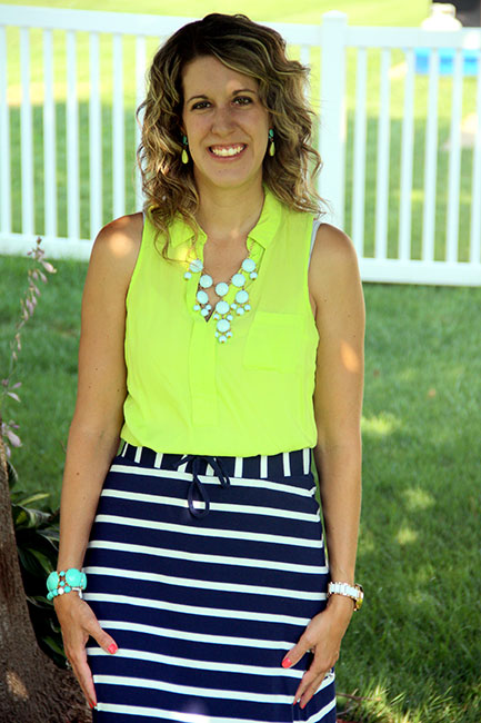 What Wives Wear Link Up #12 - Striped Maxi Skirt with Neon ...