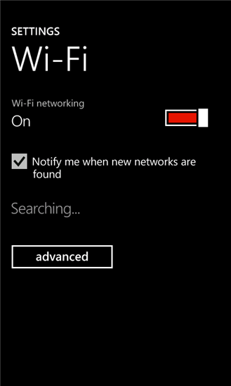 Opcje kafelka WiFi w Windows Phone