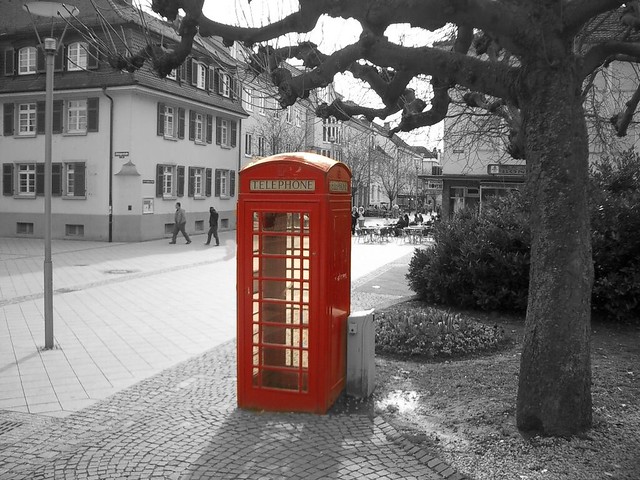 british phone booth color splash