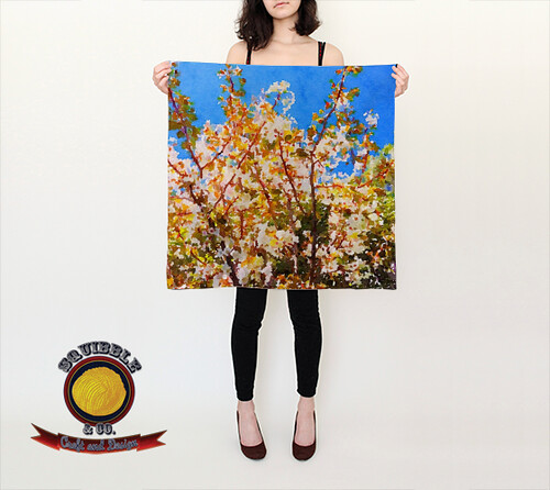 Spring Blossom Scarf Square by Squibble Design