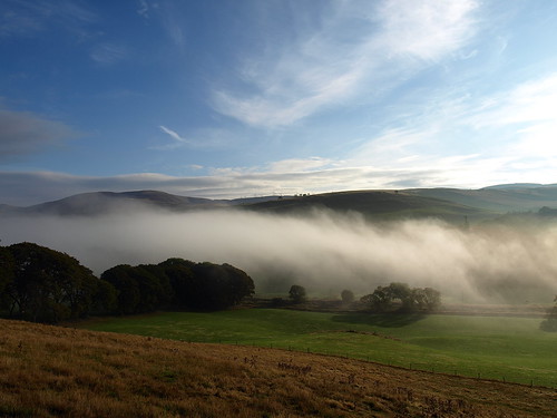 uk morning mist clouds scotland scottish hills valley inversion borders peeblesshire eddleston meldon