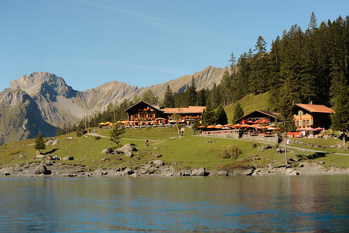 lake mountains restaurant schweiz switzerland see nikon september berge berneroberland 2014 oeschinensee d700