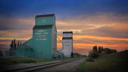sunset canada pool train canon wheat elevator grain tracks railway alberta stalbert hdr 1022 albertawheatpool 60d