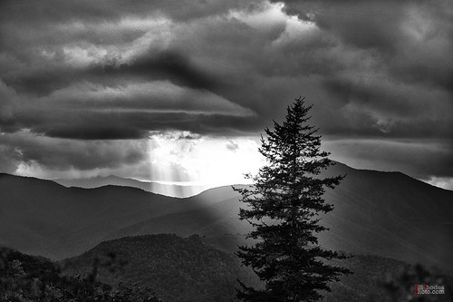 billrhodes asheville nc blackandwhite monochrome landscape sunset mountains trees backlit