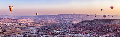 panorama sunrise turkey pano panoramic valley hotairballoons cappadocia anatolia göreme rockformation kapadokya fairychimney