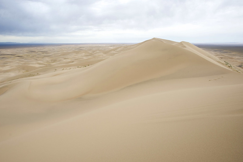 view at the top of Khongoriin Els sand dune