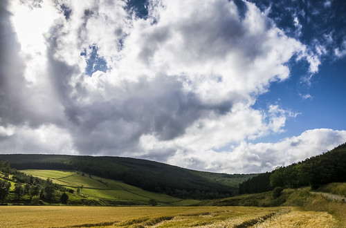 sky nature field clouds rural landscape golden scotland countryside aberdeenshire outdoor glenbuchat d7000