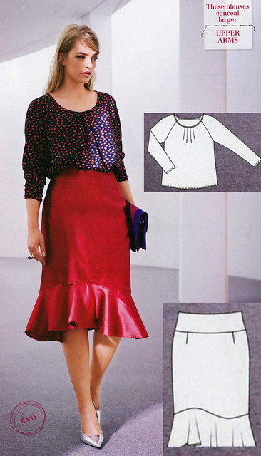 Burda-2014-October Plus Size Flounce Skirt