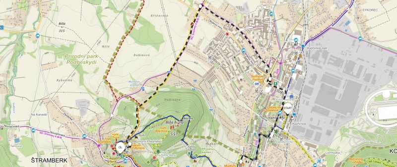 6. trasa z Kopřivnice přes Paseky, vhodné pro kočárky – 7 km (propozice + mapa)