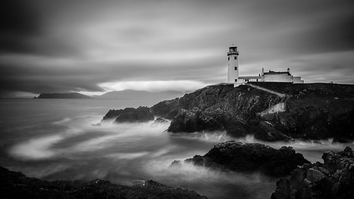 longexposure ireland sea bw lighthouse landscape outdoor atlantic le 25 drama donegal fanadhead donegalphotowalk2014