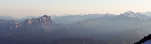 shadow france mountains alps landscape haze mountaineering layers chamonix montblanc alpinisme