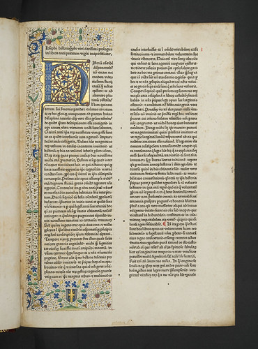 Illuminated initial and border decoration in Josephus, Flavius: De antiquitate Judaica. De bello Judaico