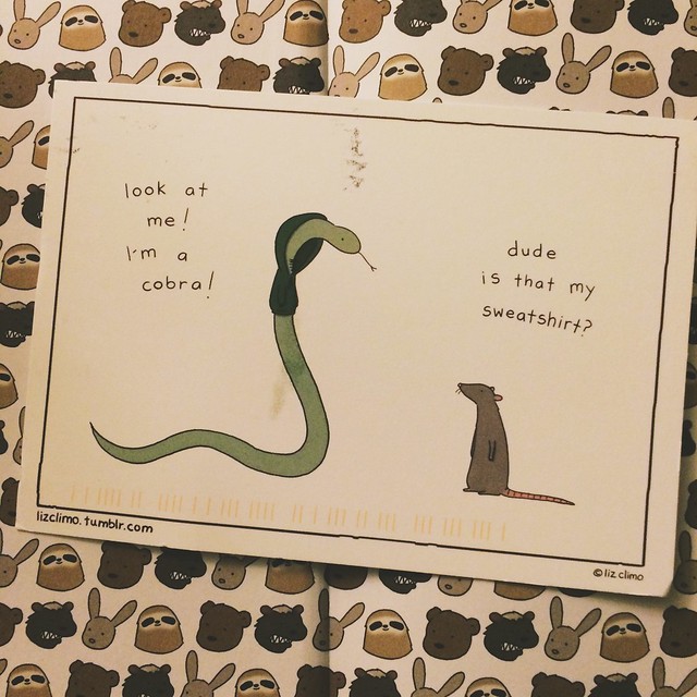 Just got my @lizclimo postcard for preordering my new favorite book. #bestcomicyet #thelittleworldoflizclimo