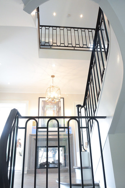Beautiful modern and traditional railing in the Princess Margaret Showhome in Oakville by Brian Glucktein